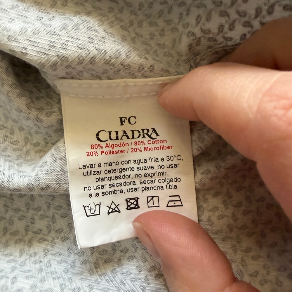 Cuadra Long Sleeve Cotton Gray Patterned Button D… - image 5